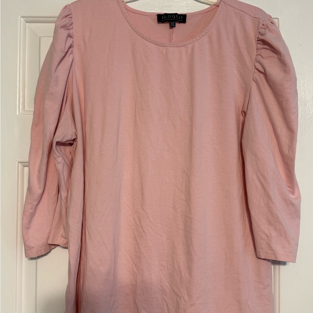Eloquii Blush Pink Top With Added Sleeve Detail